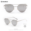 Cramilo metal pc frame women fashion r band metal monster women mirror coating sunglasses 8068